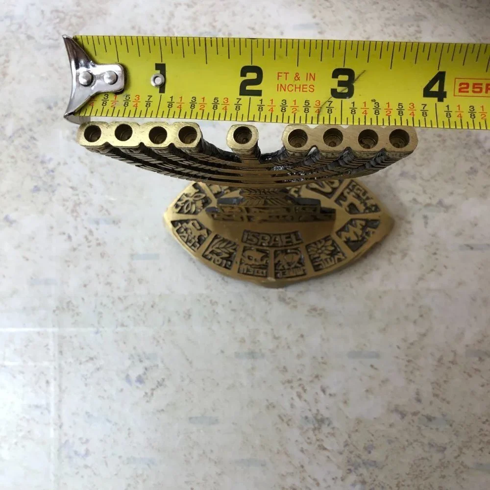Israel Judaica Art Metalwor, Collectible Brass Menorah Alexa Name Engrav…
